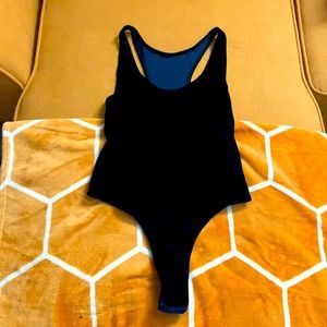 American Apparel velvet navy racerback bodysuit medium